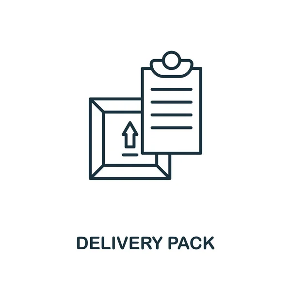 Delivery Pack Linie Symbol. Dünner Design-Stil aus der Sammlung von Logistik-Liefersymbolen. Einfaches Lieferpaket-Symbol für Infografiken und Vorlagen — Stockvektor