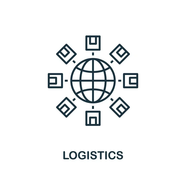 Logistics line icon. Thin design style from logistics delivery icon collection. Simple logistics icon for infographics and templates — Stock Vector