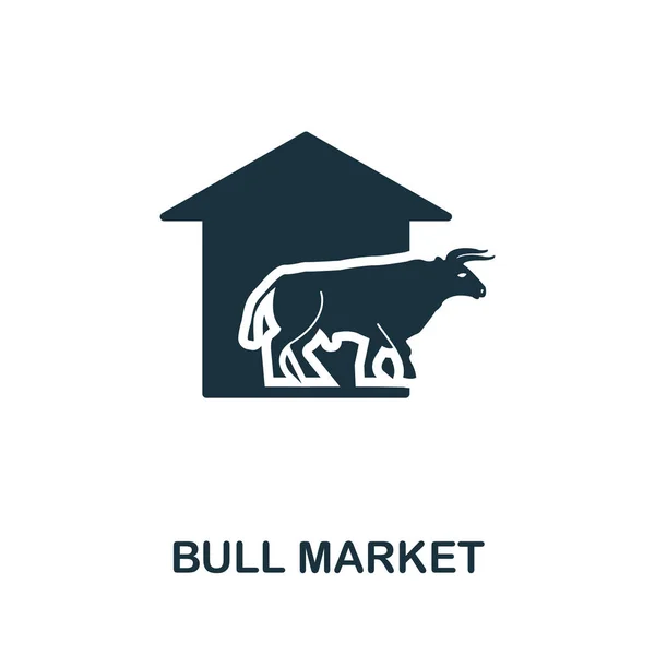 Ikona Bull Market. Design kreativních prvků ze sbírky ikon na burze. Pixel perfektní Bull Market ikona pro web design, aplikace, software, použití tisku — Stock fotografie