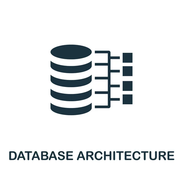 Icona Architettura database. Elemento semplice dalla raccolta dell'organizzazione dei dati. Icona Architettura database riempita per modelli, infografiche e altro ancora — Vettoriale Stock