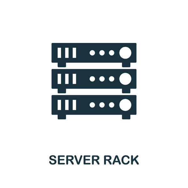 Icona dello scaffale server. Elemento semplice dalla raccolta dell'organizzazione dei dati. Icona Riempita del rack server per modelli, infografiche e altro ancora — Vettoriale Stock
