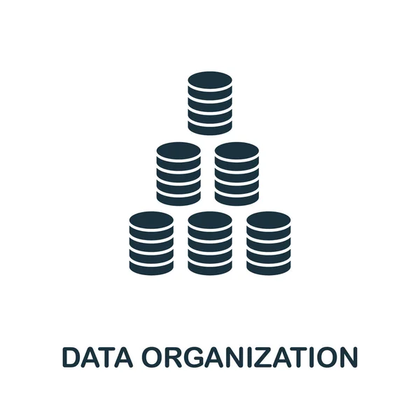 Veri Örgütü simgesi. Veri organizasyonu koleksiyonundan basit bir öge. Şablonlar, bilgi grafikleri ve daha fazlası için doldurulmuş Veri Örgütü simgesi — Stok Vektör