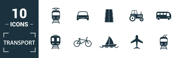 Zestaw ikon transportowych. Zawierają elementy kreatywne samochód, motocykl, rower, troleibus, ikony taksówek. Może być stosowany do raportu, prezentacji, diagramu, projektowania stron internetowych — Zdjęcie stockowe