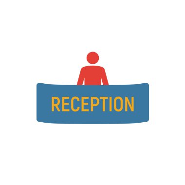 Resepsiyon ikonu. Turizm simgeleri koleksiyonundan basit bir element. Yaratıcı Resepsiyon simgesi ui, ux, apps, yazılım ve bilgi grafikleri
