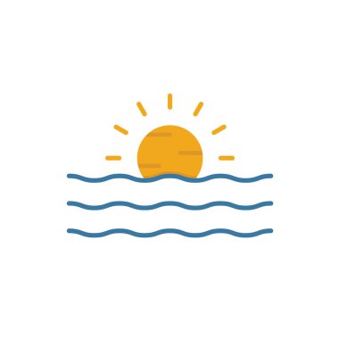 Gün batımı simgesi. Turizm simgeleri koleksiyonundan basit bir element. Yaratıcı Sunset simgesi ui, ux, app, yazılım ve bilgi grafikleri
