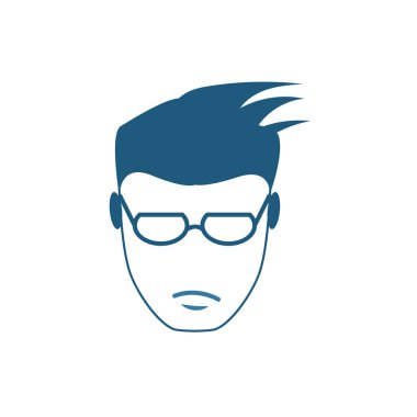 Sakalsız Adam ikonu. Berber dükkanının ikon koleksiyonundan düz yaratıcı unsur. Şablonlar, web tasarımı ve yazılımlar için sakalsız adam simgesi.