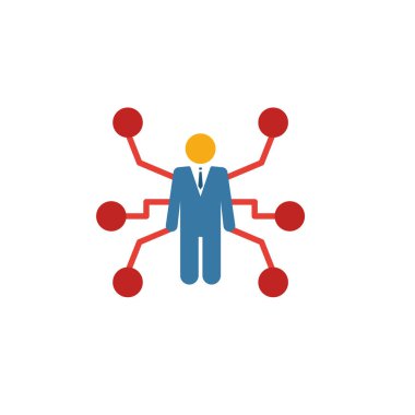 İş zekası simgesi. İş yönetimi simgeleri koleksiyonundan düz yaratıcı unsur. Şablonlar, web tasarımı ve yazılım için renkli iş zekası simgesi.