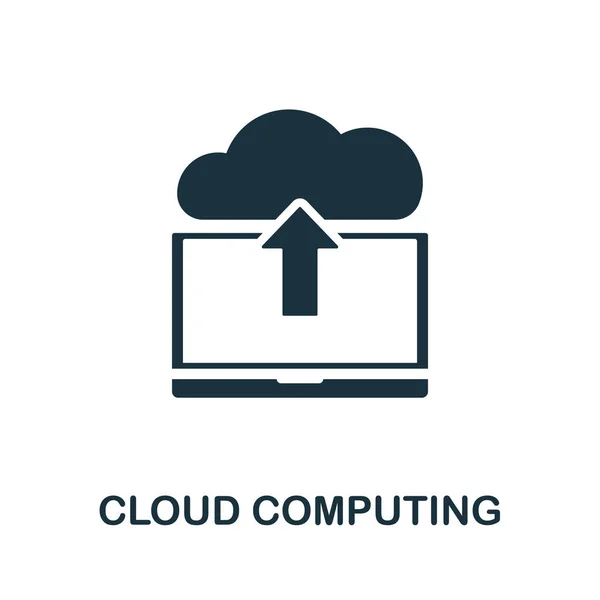 Ikona Cloud Computing Prosty Element Cyfrowej Kolekcji Zakłóceń Wypełniona Ikona — Wektor stockowy