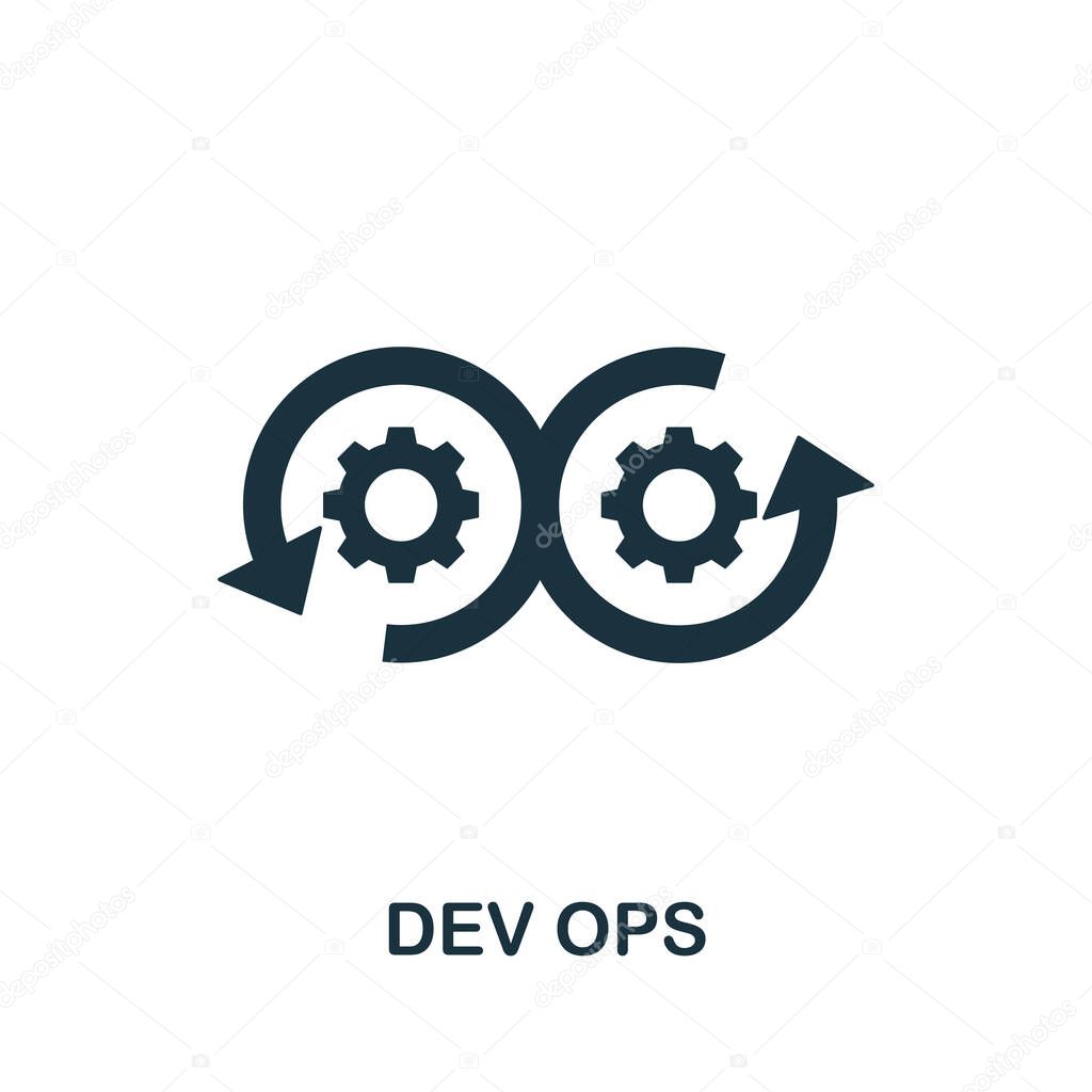 Dev Ops icon. Simple element from digital disruption collection. Filled Dev Ops icon for templates, infographics and more.