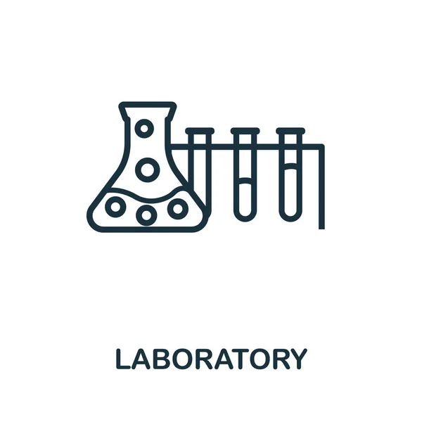 Labor Ikone Einfaches Zeilenelement Aus Der Sammlung Biotechnologischer Symbole Umrissenes — Stockvektor