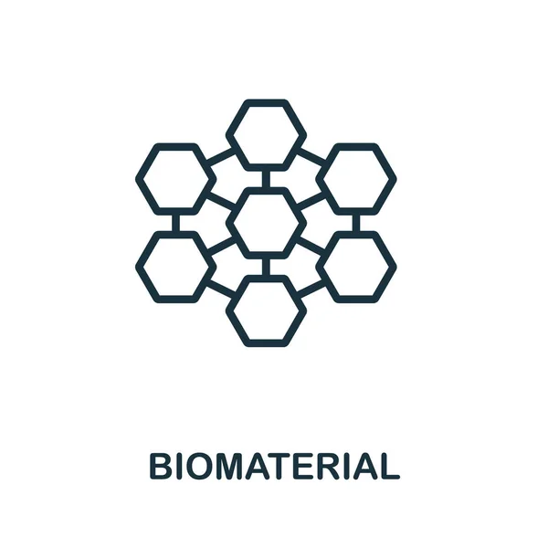 Symbolbild Biomaterial Einfaches Zeilenelement Aus Der Sammlung Biotechnologischer Symbole Umriss — Stockvektor