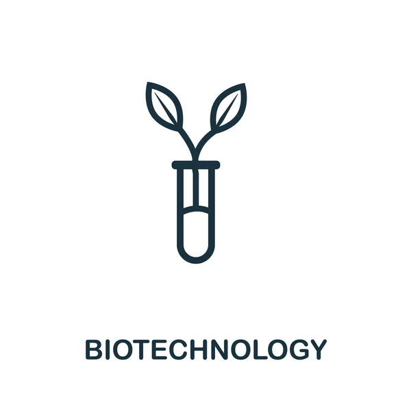 Ikona Biotechnologie Jednoduchý Prvek Řádku Obrys Ikony Biotechnologie Pro Šablony — Stockový vektor
