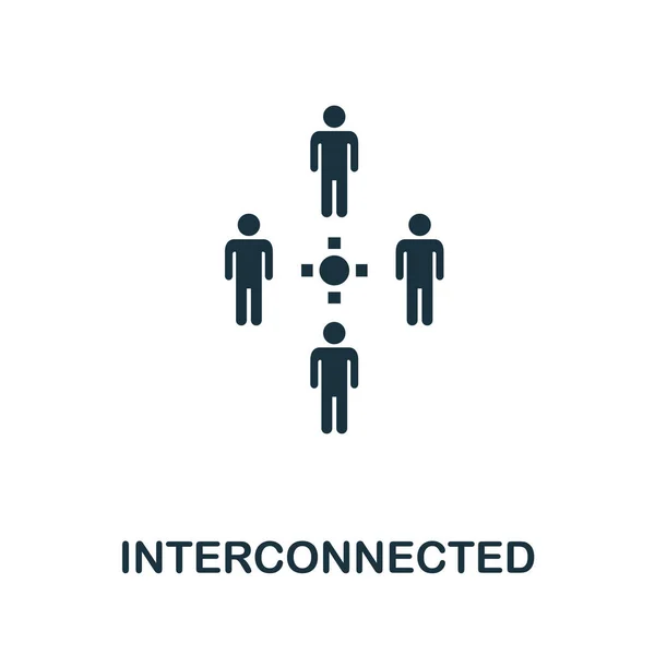 Ícone interligado. Elemento simples da coleção de cuidados de saúde digital. Ícone interconectado preenchido para modelos, infográficos e muito mais — Vetor de Stock