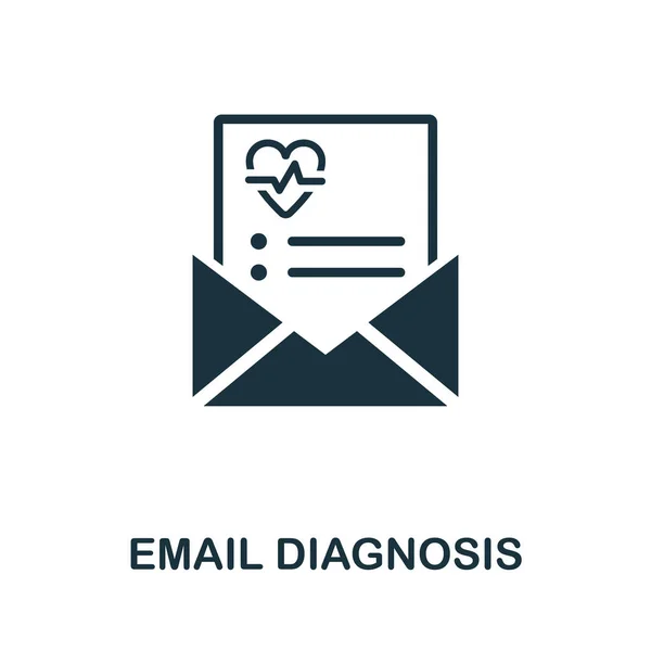 E-Mail-Diagnose-Symbol. Einfaches Element aus der digitalen Sammlung des Gesundheitswesens. Gefülltes E-Mail-Diagnose-Symbol für Vorlagen, Infografiken und mehr — Stockvektor
