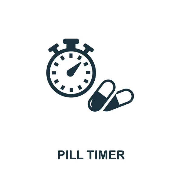 Pill Timer icon. Simple element from digital healthcare collection. Filled Pill Timer icon for templates, infographics and more — Stock Vector