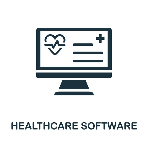 Icona del software sanitario. Elemento semplice della collezione sanitaria digitale. Icona del software sanitario riempito per modelli, infografiche e altro ancora — Vettoriale Stock