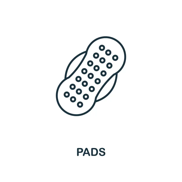 Icono de almohadillas. Elemento estilo línea de colección higiene. Icono de almohadillas delgadas para diseño web e infografías — Archivo Imágenes Vectoriales