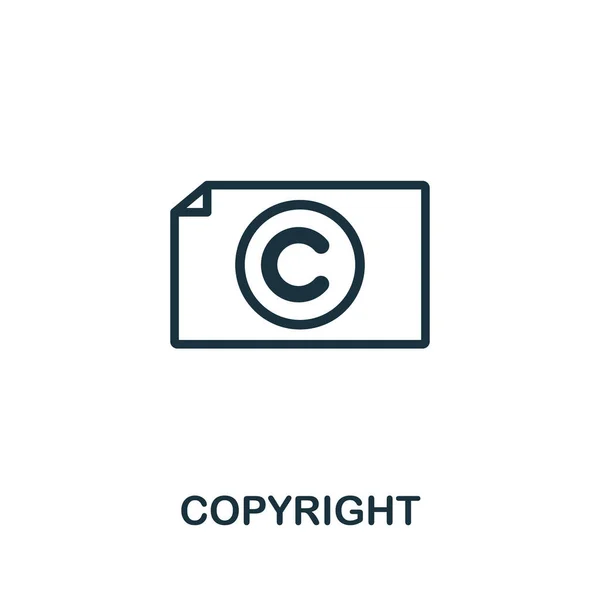 Copyright Icon Simple Element Intellectual Property Collection Filled Copyright Icon — Stock Vector