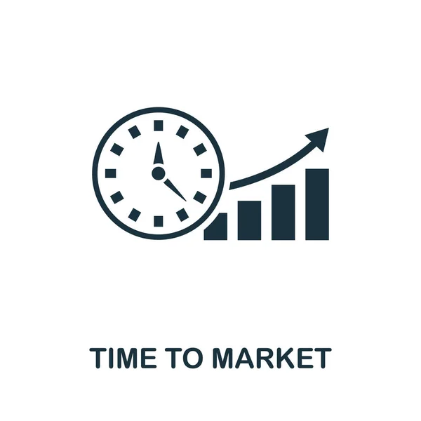 Icona Time Market Elemento Semplice Della Collezione Proprietà Intellettuale Icona — Vettoriale Stock