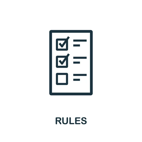 Icono Las Reglas Elemento Simple Recogida Reglamentos Icono Reglas Filtradas — Archivo Imágenes Vectoriales