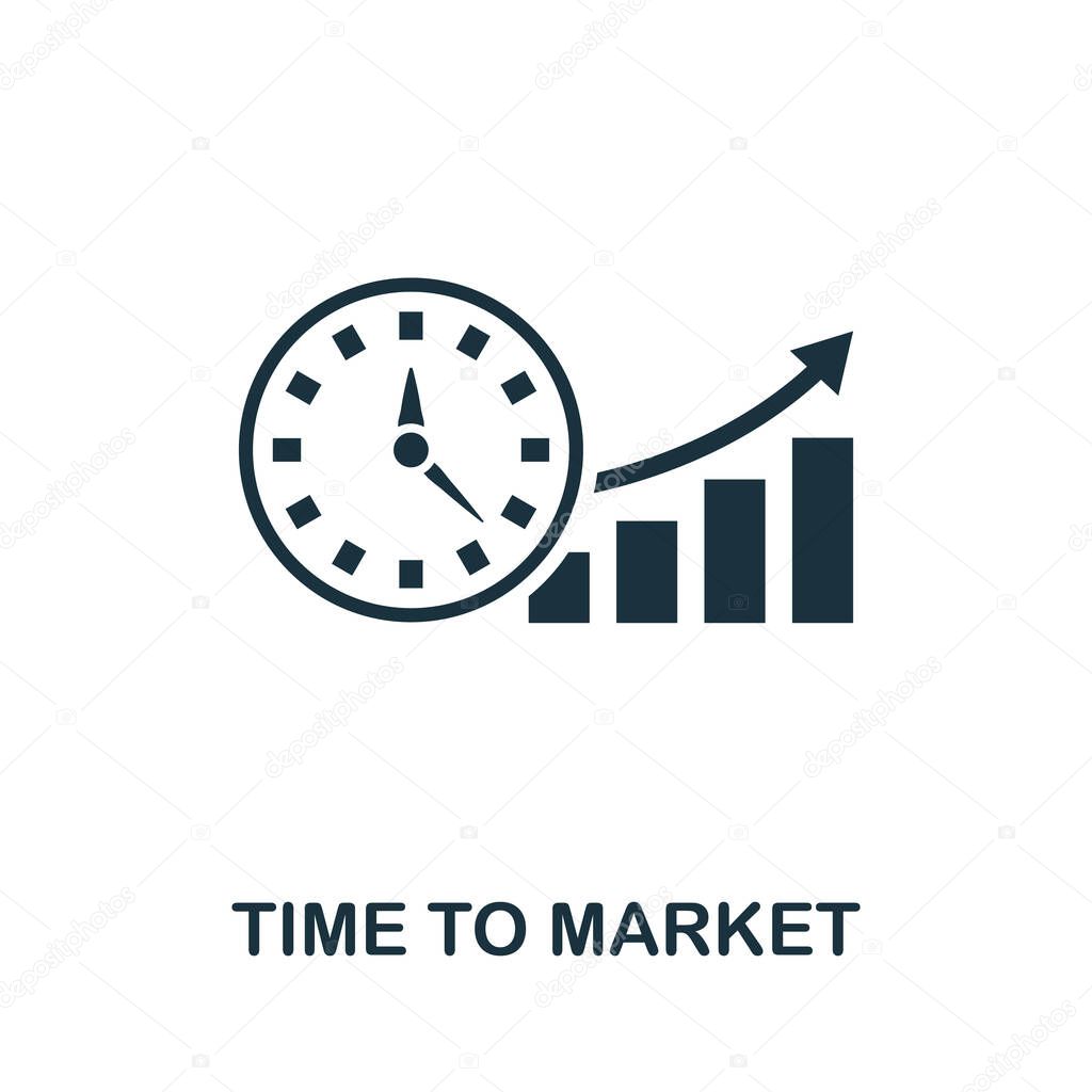 Time To Market icon. Simple element from intellectual property collection. Filled Time To Market icon for templates, infographics and more.