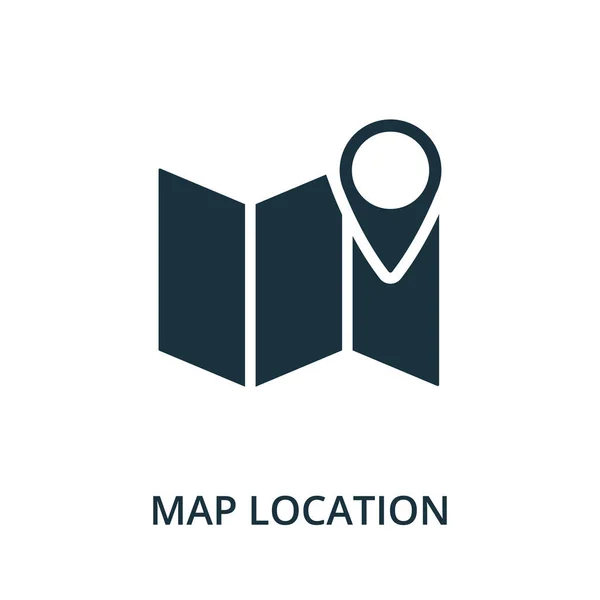 Карта Location Icon Простой Элемент Коллекции Заполненная Иконка Лоскутная Карта — стоковый вектор