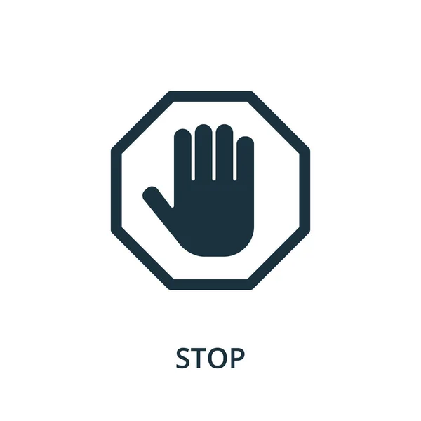 Stop Het Pictogram Eenvoudig Element Uit Navigatie Collectie Gevuld Pictogram — Stockvector