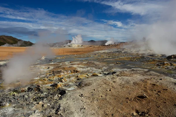 Namafjall Geothermal Area, Hverir, Islândia — Fotografia de Stock