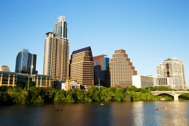 Gün batımında Austin Downtown manzarası