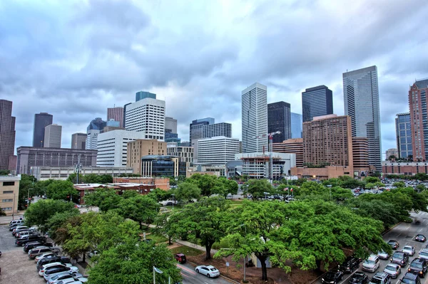 Houston Downtown Skyline with Cloudy Sky — Stock Photo, Image