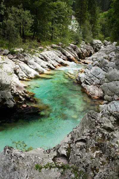 Visa Soca floden i nationalparken Triglav, Slovenien — Stockfoto