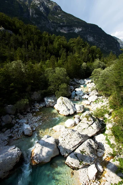 トリグラウ国立公園、スロベニアのソカ川の眺め — ストック写真