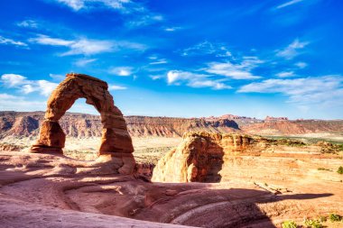 Hassas Arch Arches National Park, gündoğumu, Utah, ABD