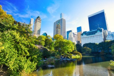 Central Park, New York 'tan New York Şehri Manhattan Manzarası