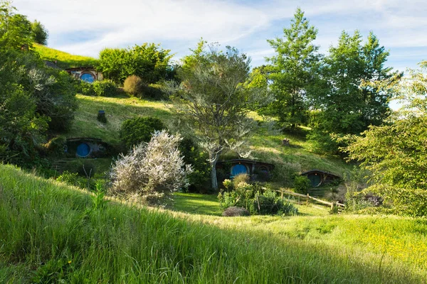 Hobbit House w hrabstwie Shire, Hobbiton Movie Set, Nowa Zelandia — Zdjęcie stockowe