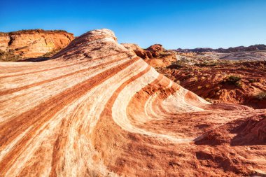 Las Vegas, Nevada yakınlarındaki Sunset 'te Ateş Dalgası Vadisi Eyalet Parkı' nda