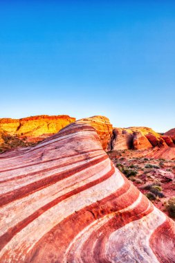 Las Vegas, Nevada yakınlarındaki Sunset 'te Ateş Dalgası Vadisi Eyalet Parkı' nda