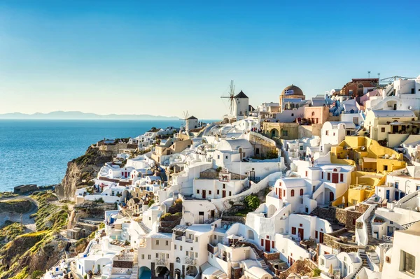 Oia Village Par Une Journée Ensoleillée Île Santorin Grèce — Photo