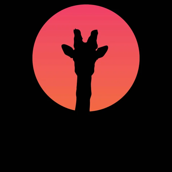 Giraffe head silhouette Royalty Free Stock Images