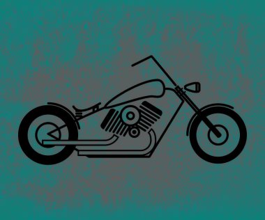 Chopper motosiklet illüstrasyon