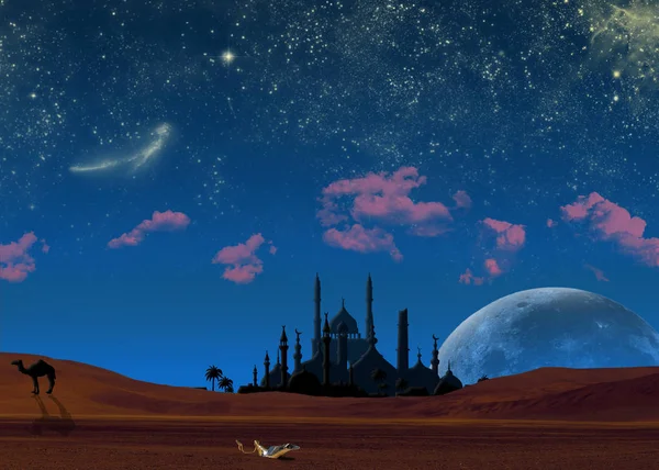 Arap gece illüstrasyon