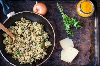 Champignon mantarlı risotto 