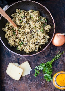 Champignon mantarlı risotto 
