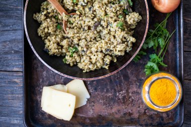 Champignon mantarlı risotto 