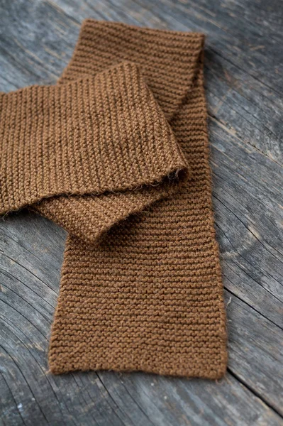 Handmade knitted scarf — Stock Photo, Image