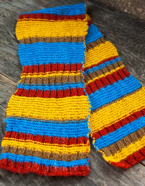 Handmade knitted scarf — Stock Photo, Image