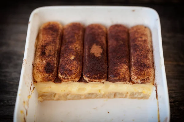 Tiramisu-Kuchen im Blech — Stockfoto