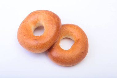 Tuval bezi arka plan üzerinde izole taze otantik New York tarzı simit