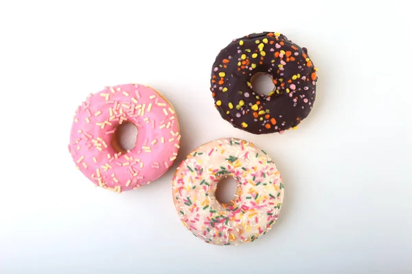 Homemade Traditional polish sweets doughnuts isolated on white background. — Stock Photo, Image