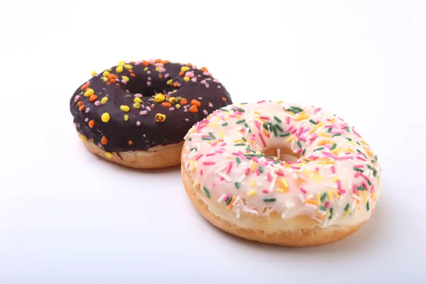 Homemade Traditional polish sweets doughnuts isolated on white background. — Stock Photo, Image